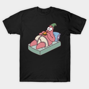Patrick Star Eating Burger T-Shirt